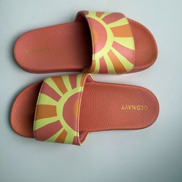 Old Navy Girls Pool Slide Sandals Sun Ray Coral Size 1-2 - Picture 4 of 7